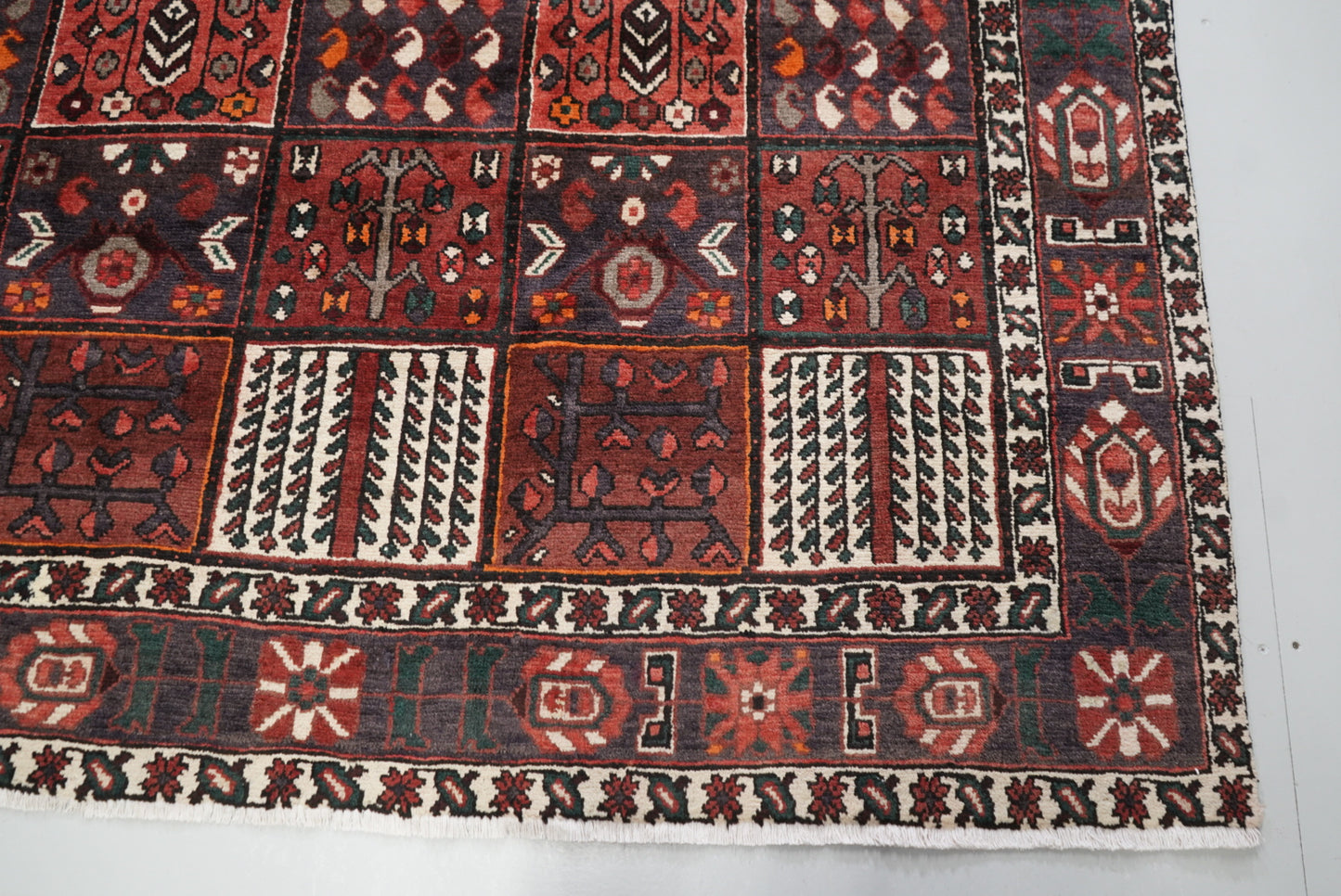 Handmade Vintage Oriental Garden Rug 288 x 204 cm Wool Carpet