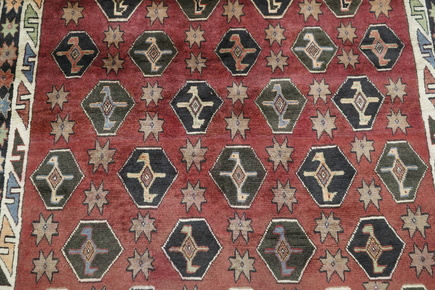 Vintage Persian Lori Red Wool Rug | Handmade | 220 x 159 cm