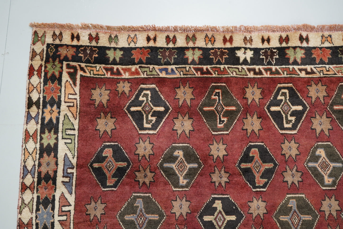 Vintage Persian Lori Red Wool Rug | Handmade | 220 x 159 cm
