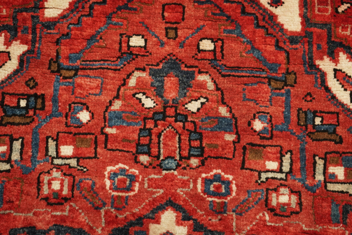 Vintage Persian Ahar Red Wool Runner Rug | Handmade | 340 x 110 cm