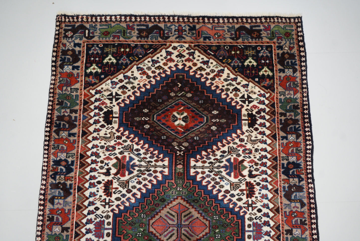 Vintage Handmade Yalameh Runner Rug | 380 x 110 cm