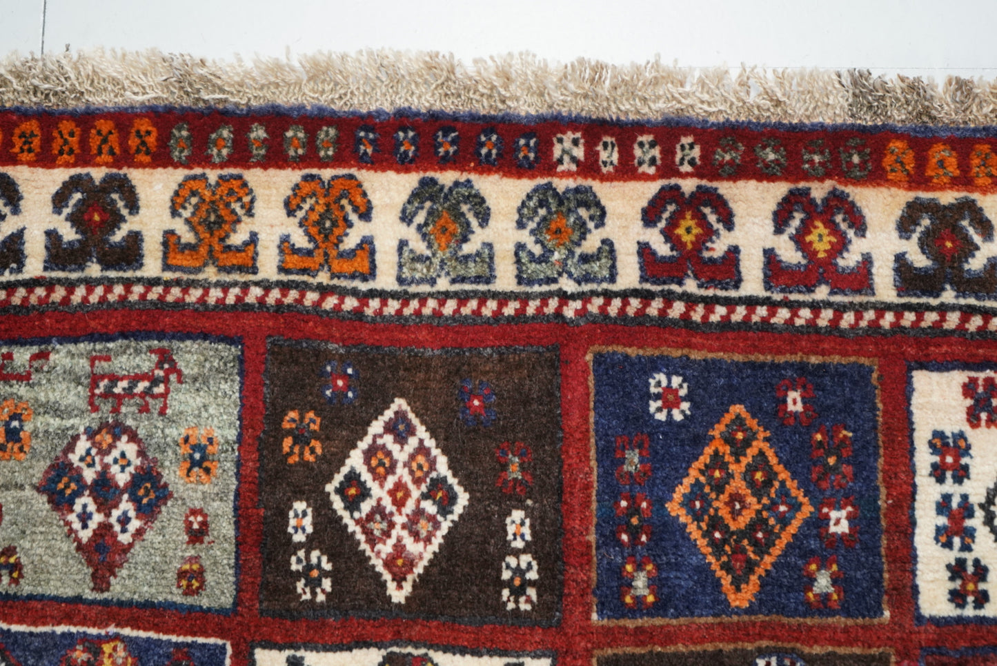 Vintage Persian Lori Multicolour Patchwork Rug | Handmade Wool | 177 x 98 cm