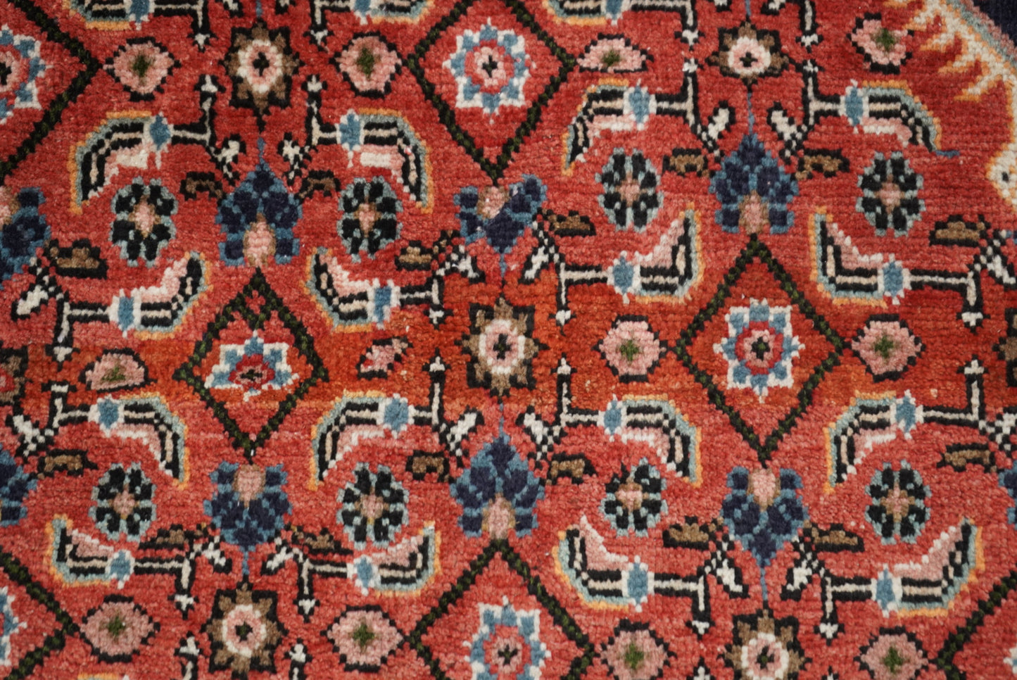 Vintage Persian Mahal Red Wool Floral Medallion Rug | Handmade | 300 x 207 cm