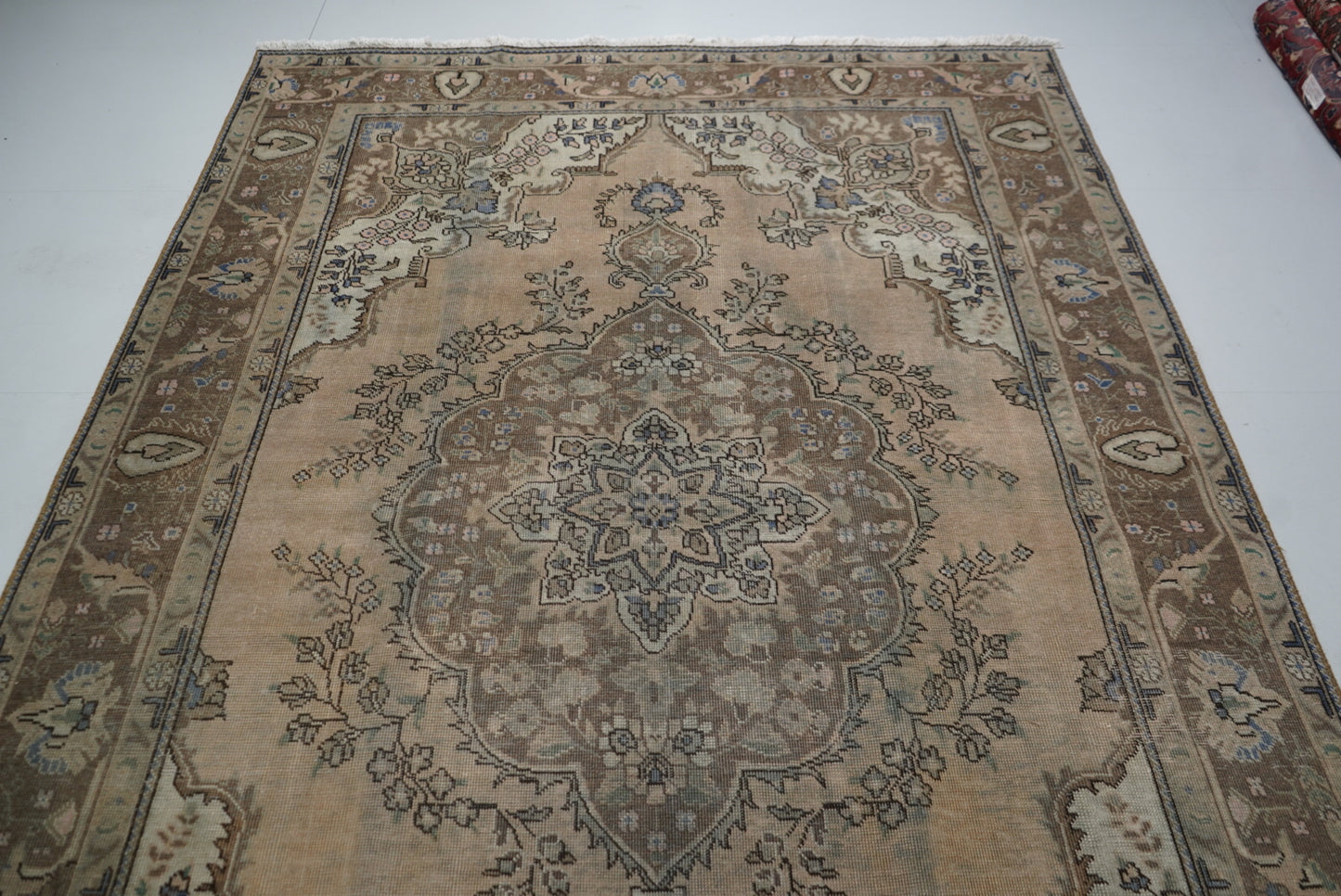 Vintage Persian Tabriz Overdyed Wool Rug | Handmade | 292 x 202 cm