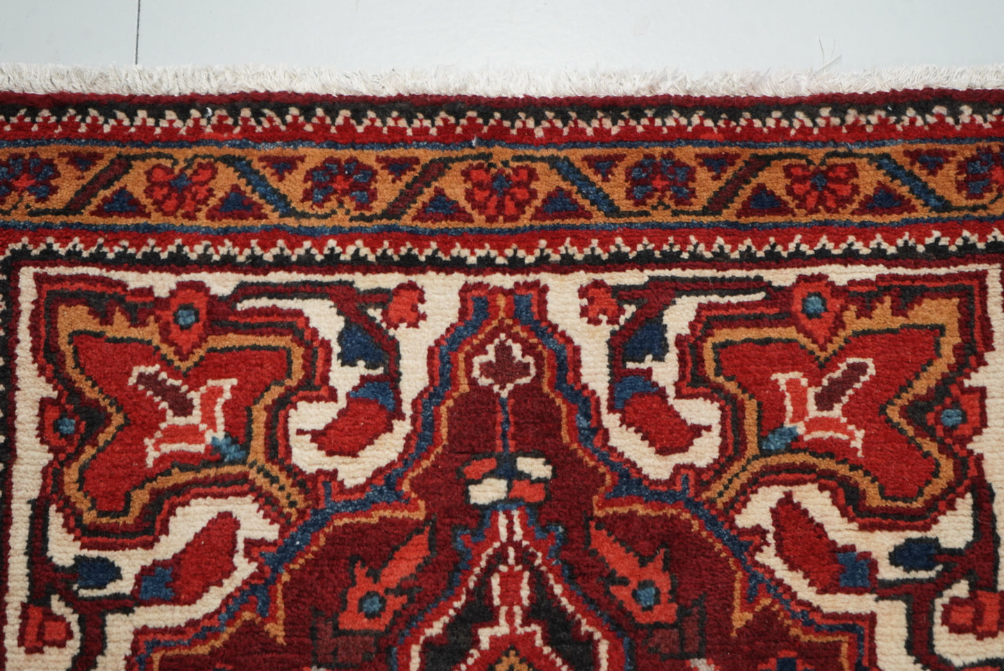 Handmade Vintage Wool Runner Rug Traditional Medallion Hallway Carpet 208 x 86 cm