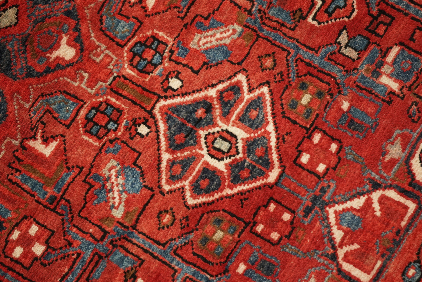 Vintage Persian Ahar Red Wool Runner Rug | Handmade | 340 x 110 cm