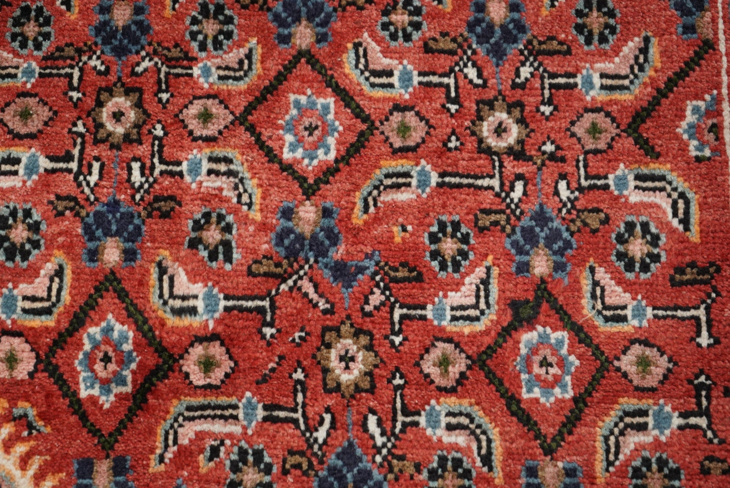 Vintage Persian Mahal Red Wool Floral Medallion Rug | Handmade | 300 x 207 cm