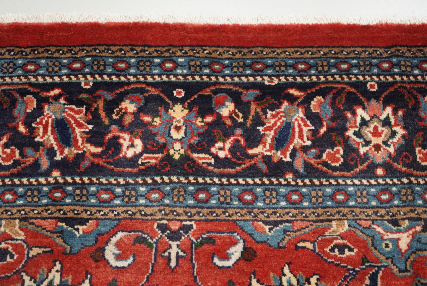 Vintage Persian Mahal Red Wool Floral Medallion Rug | Handmade | 318 x 214 cm
