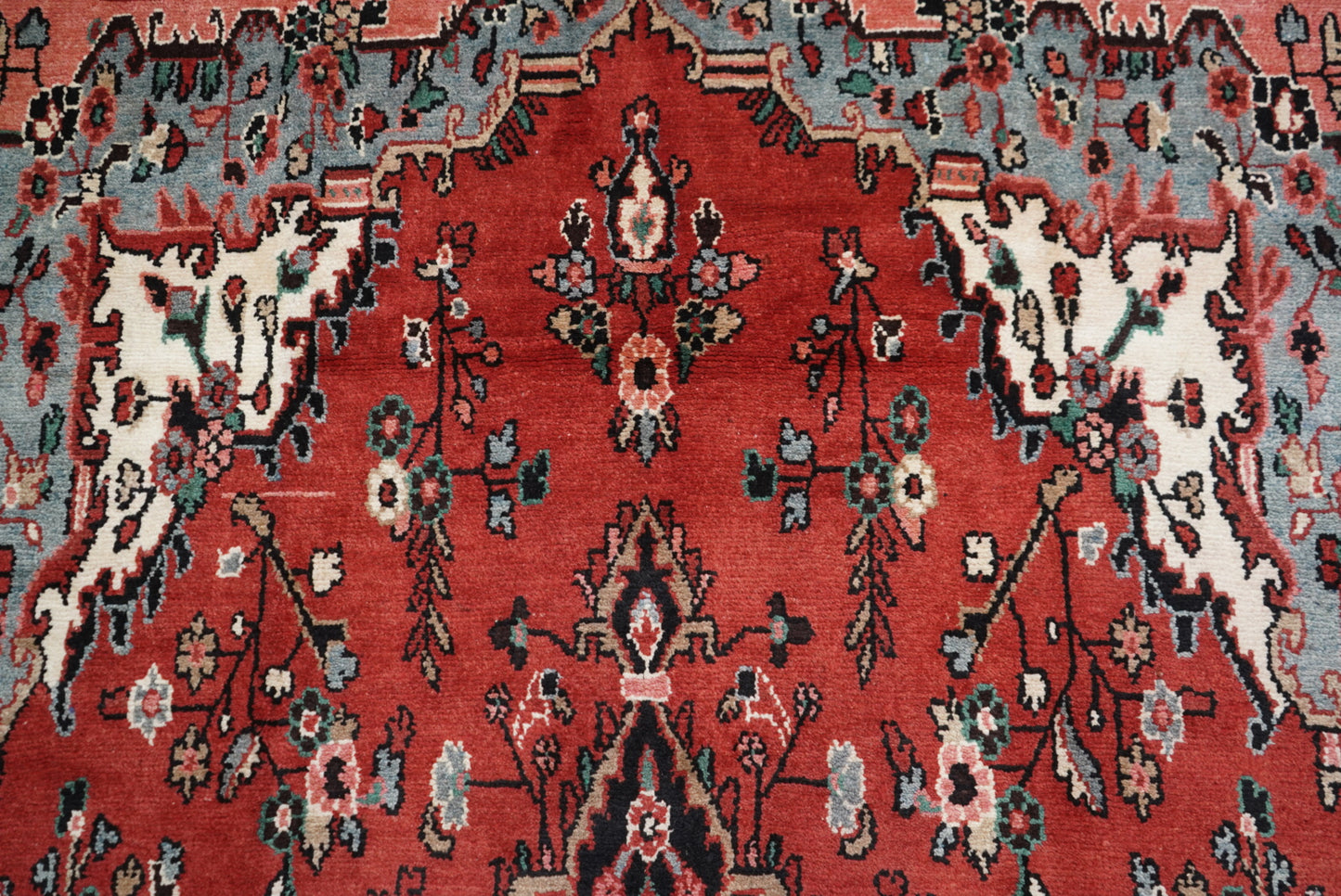 Vintage Persian Bibikabad Red Wool Rug | Handmade | 284 x 205 cm