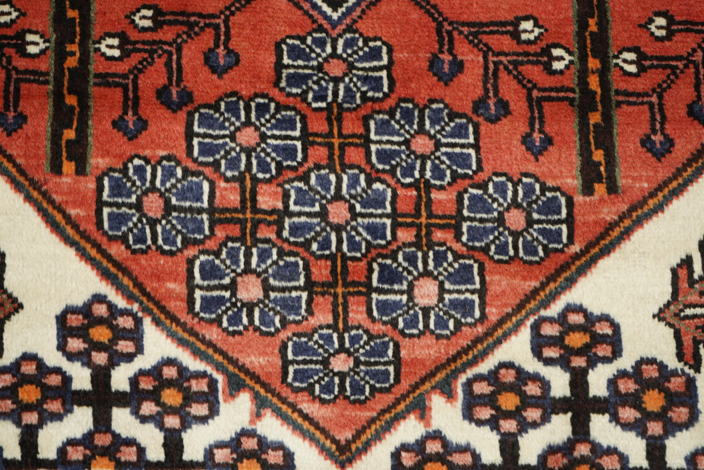 Persian Hamadan Red Wool Geometric Rug | Handmade | 162 x 108 cm
