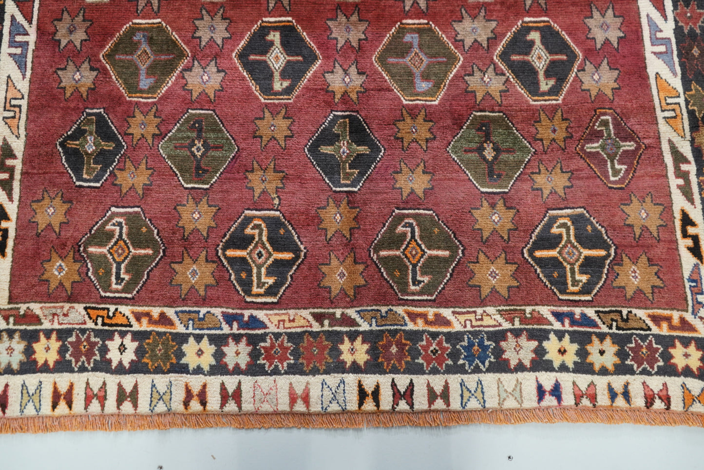 Vintage Persian Lori Red Wool Rug | Handmade | 220 x 159 cm