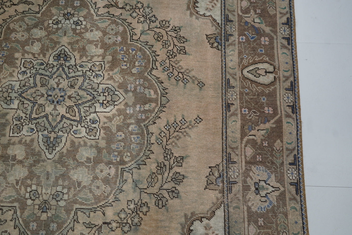 Vintage Persian Tabriz Overdyed Wool Rug | Handmade | 292 x 202 cm