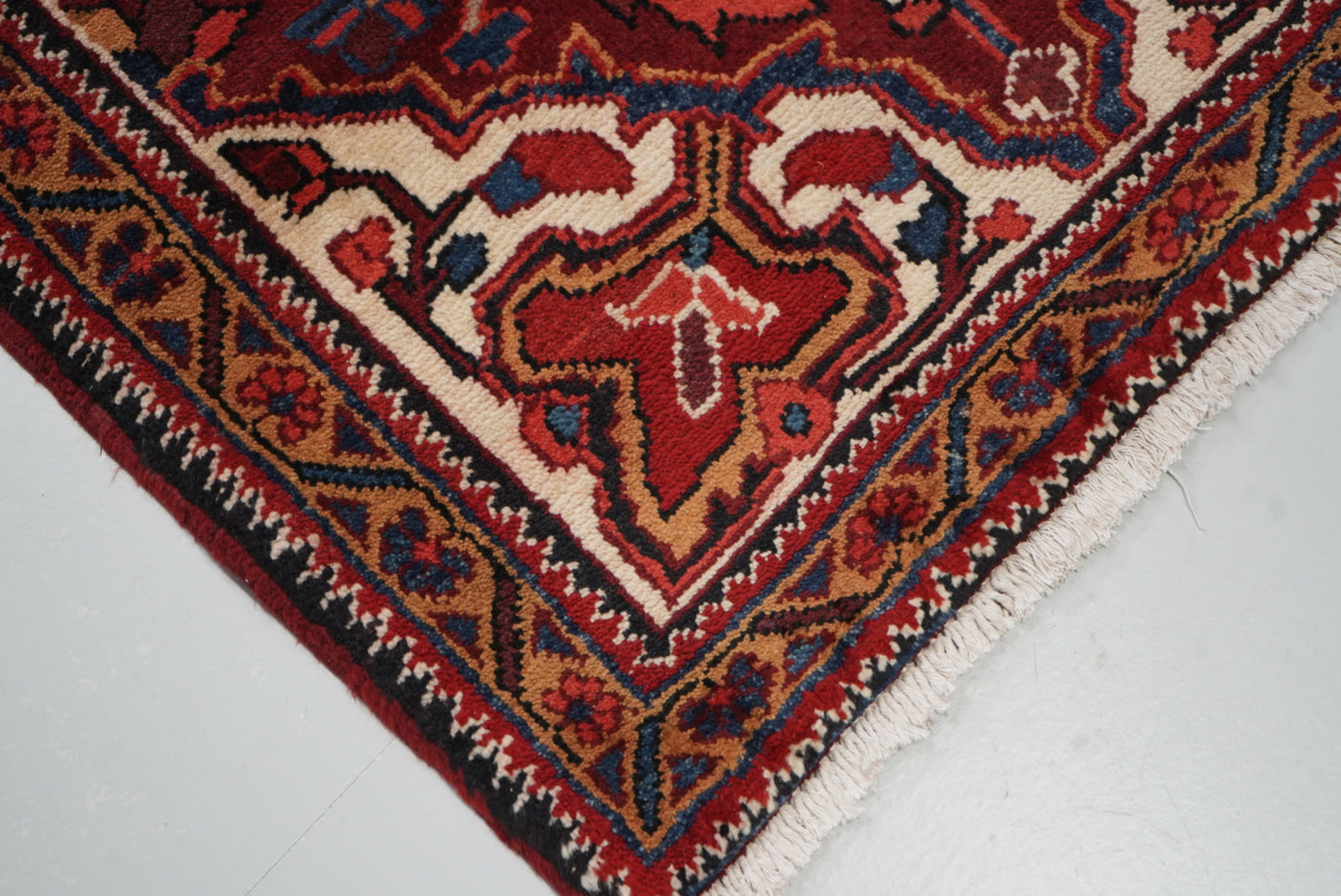 Handmade Vintage Wool Runner Rug Traditional Medallion Hallway Carpet 208 x 86 cm