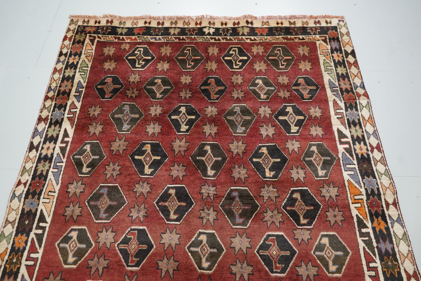 Vintage Persian Lori Red Wool Rug | Handmade | 220 x 159 cm