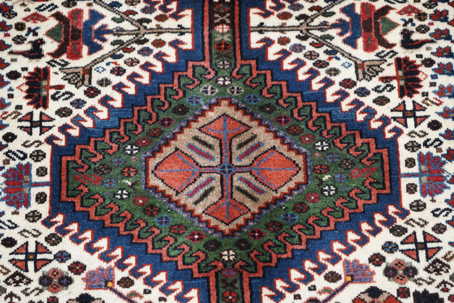 Handmade Vintage Oriental Runner Rug 380 x 110 cm Wool Hallway Carpet