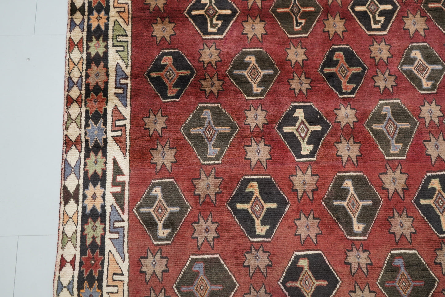 Vintage Persian Lori Red Wool Rug | Handmade | 220 x 159 cm