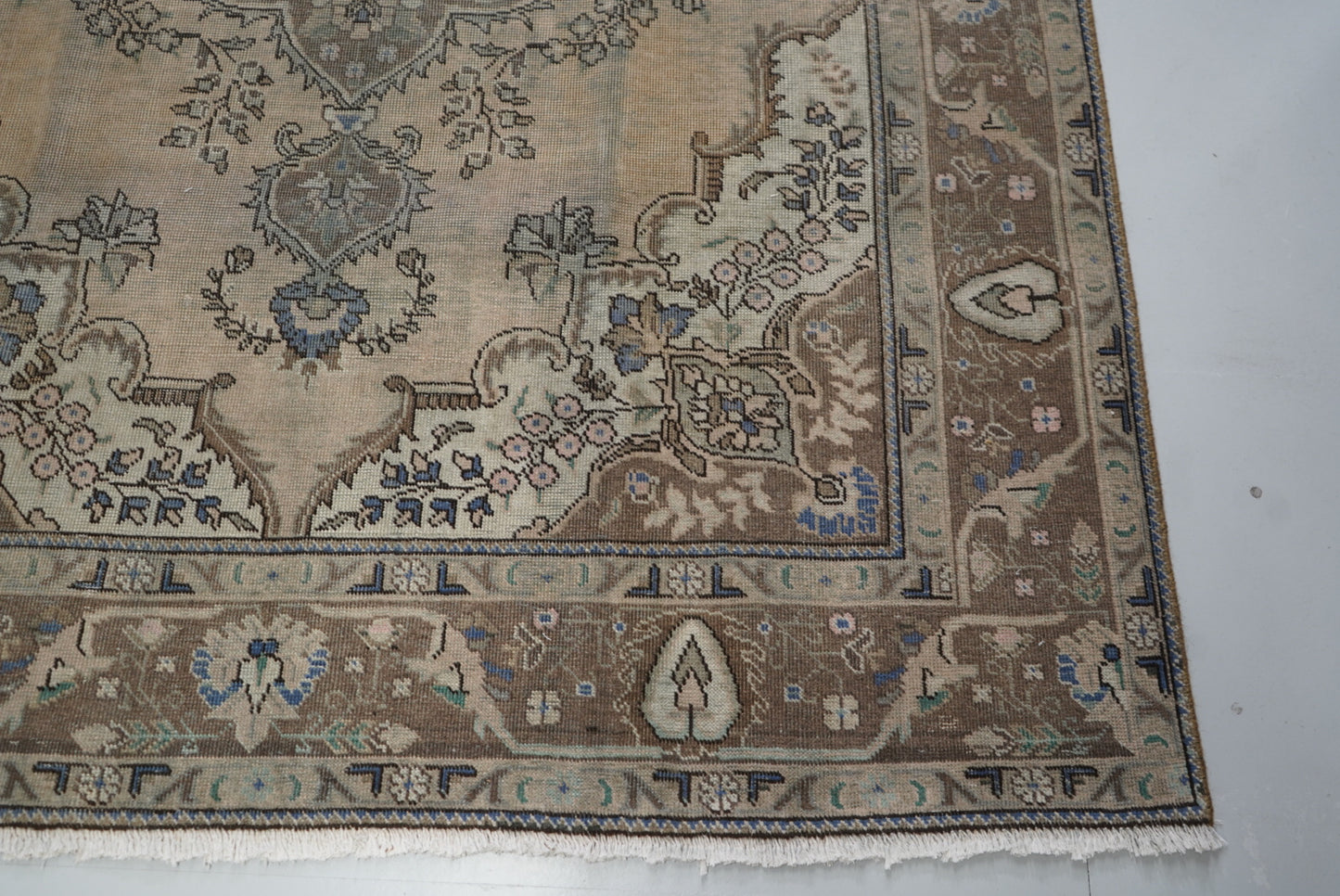Vintage Persian Tabriz Overdyed Wool Rug | Handmade | 292 x 202 cm