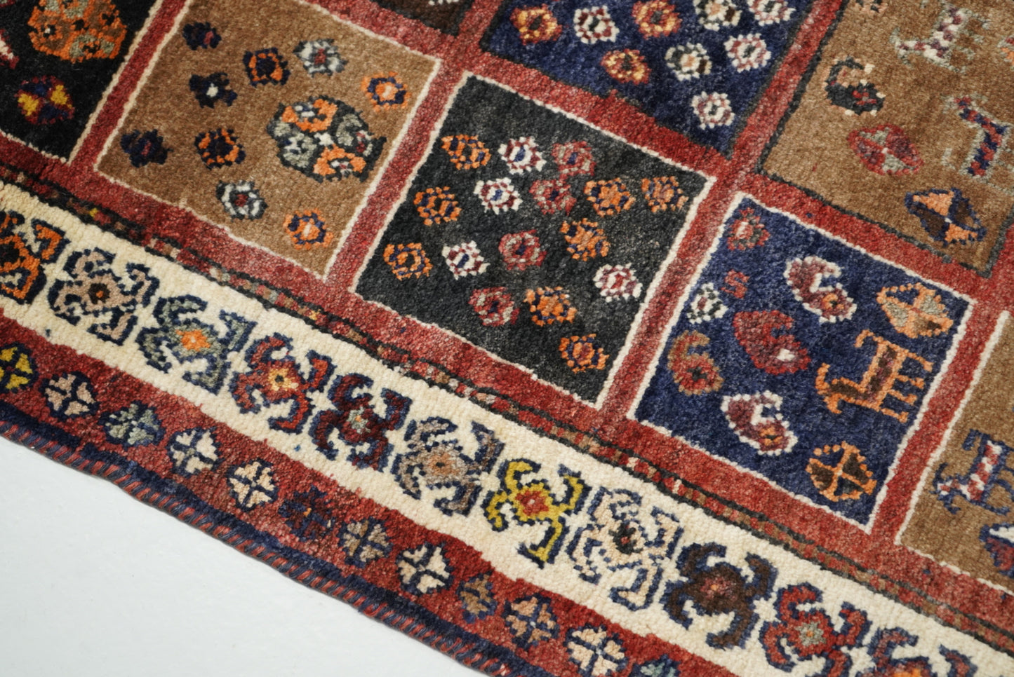 Vintage Persian Lori Multicolour Patchwork Rug | Handmade Wool | 177 x 98 cm