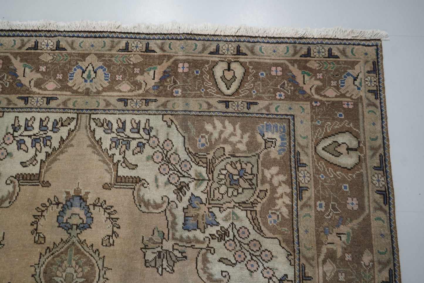 Vintage Persian Tabriz Overdyed Wool Rug | Handmade | 292 x 202 cm