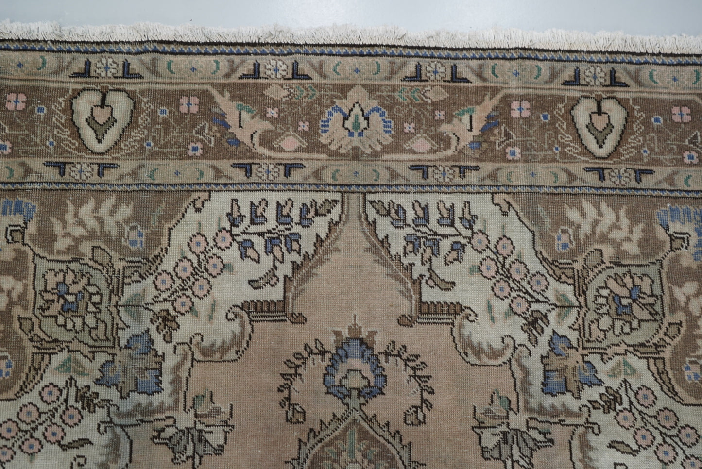 Vintage Persian Tabriz Overdyed Wool Rug | Handmade | 292 x 202 cm