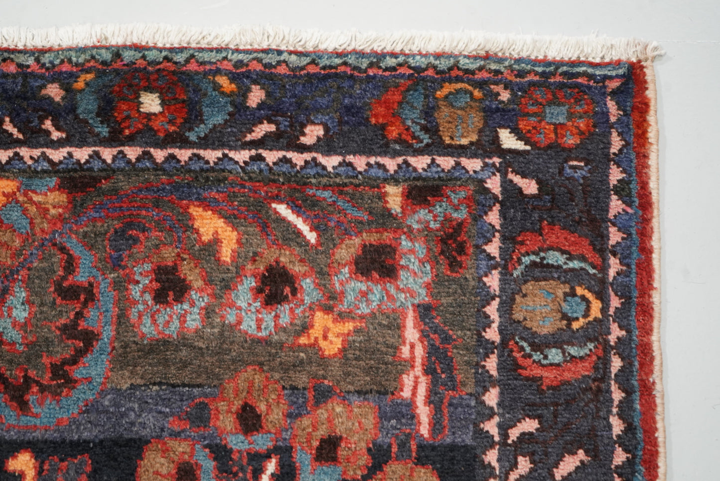 Handmade Vintage Floral Runner Rug 304 x 116 cm Wool Carpet