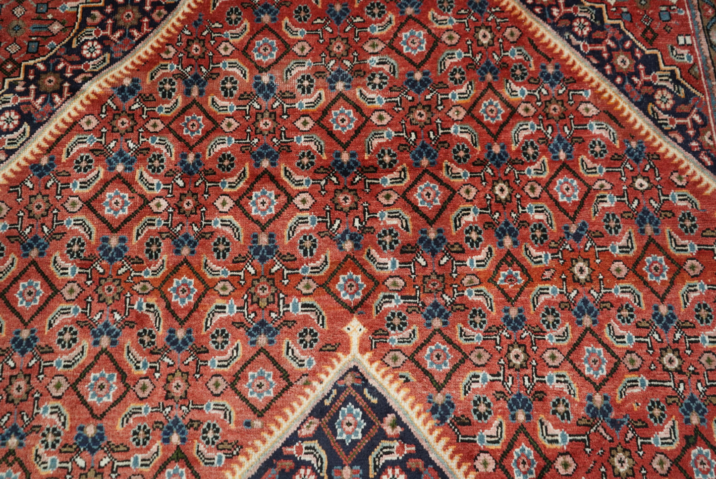 Vintage Persian Mahal Red Wool Floral Medallion Rug | Handmade | 300 x 207 cm