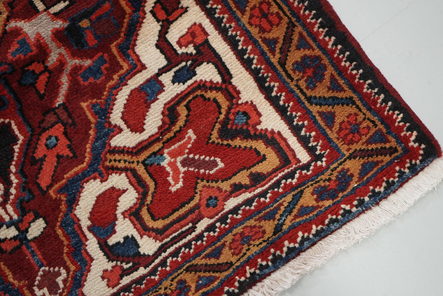 Handmade Vintage Wool Runner Rug Traditional Medallion Hallway Carpet 208 x 86 cm