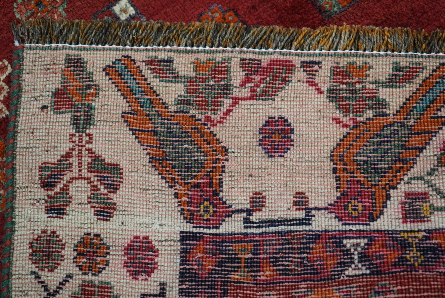 Vintage Persian Shiraz Red Wool Rug | Handmade | 302 x 211 cm