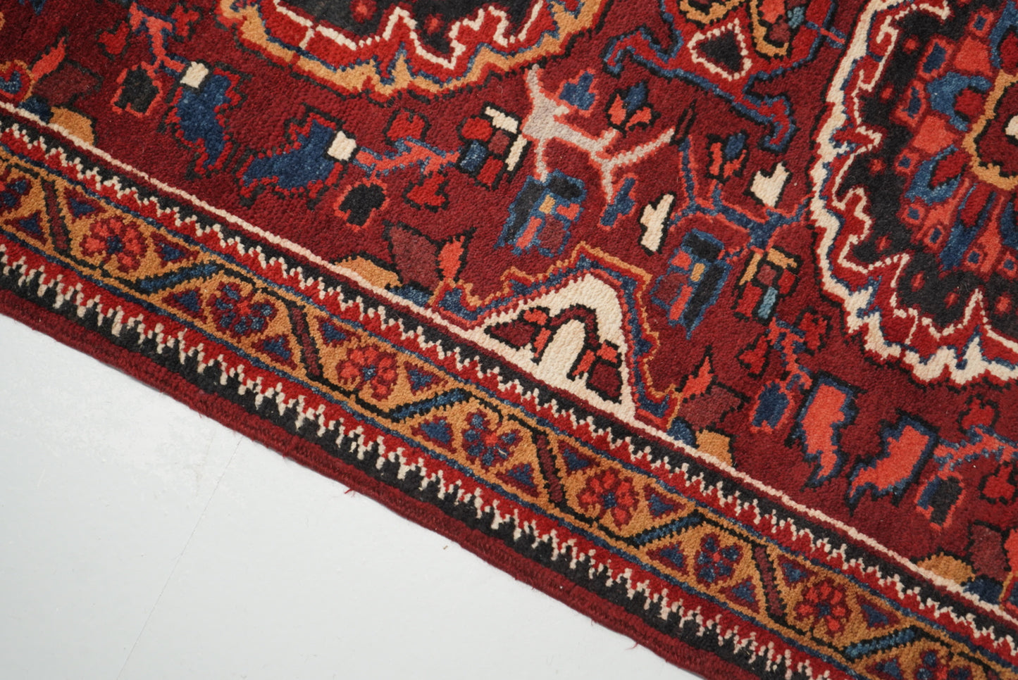 Handmade Vintage Wool Runner Rug Traditional Medallion Hallway Carpet 208 x 86 cm