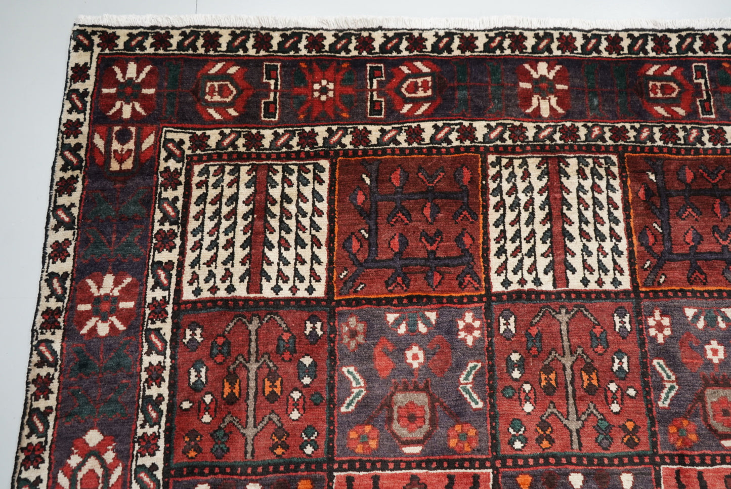 Handmade Vintage Oriental Garden Rug 288 x 204 cm Wool Carpet