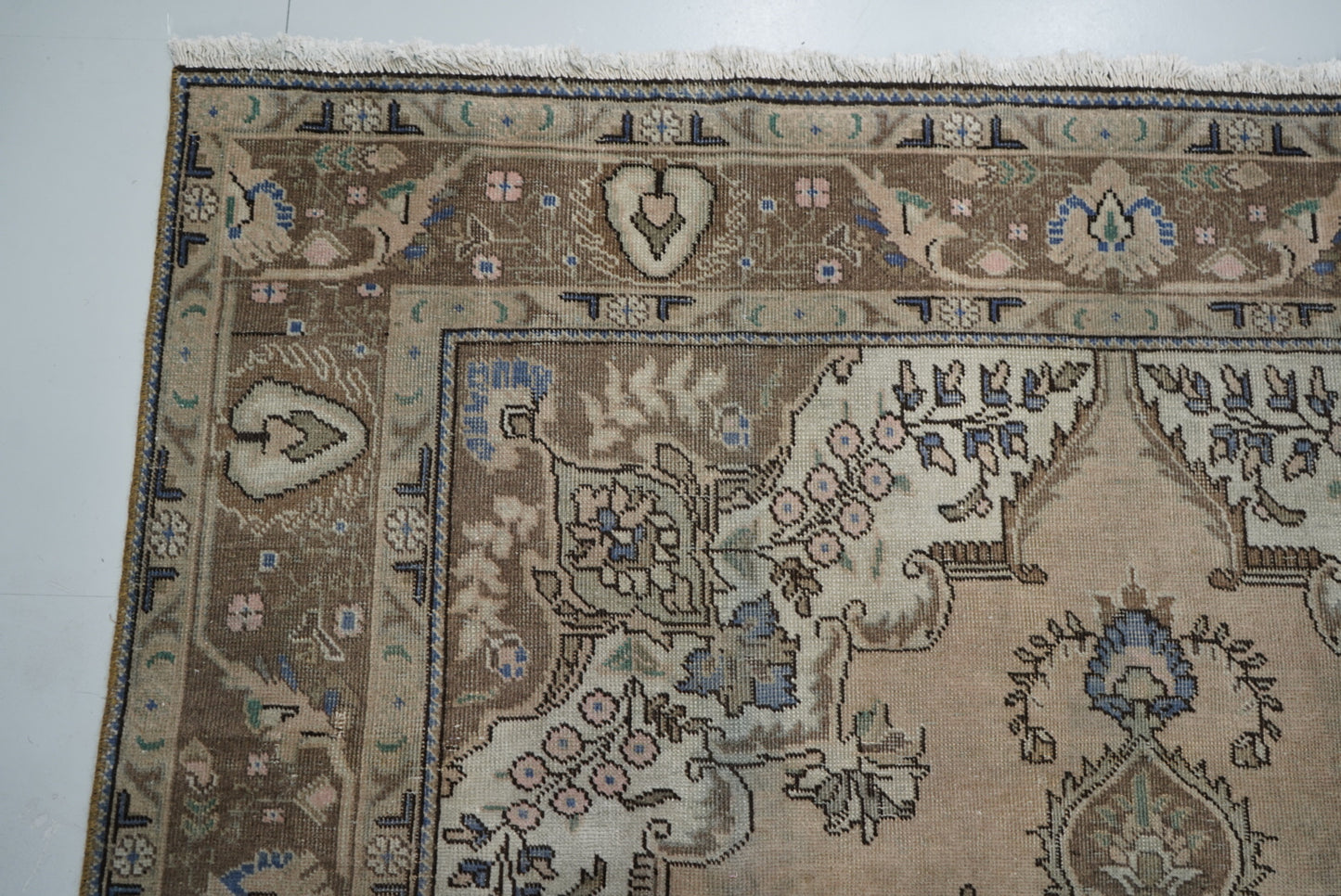 Vintage Persian Tabriz Overdyed Wool Rug | Handmade | 292 x 202 cm