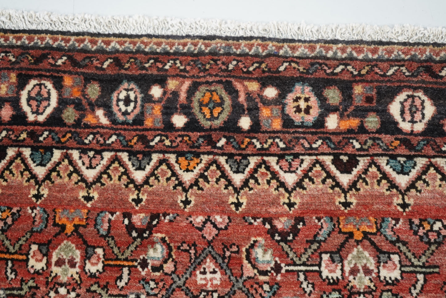 Vintage Persian Hamadan Red Wool All-Over Floral Rug | Handmade | 153 x 104 cm