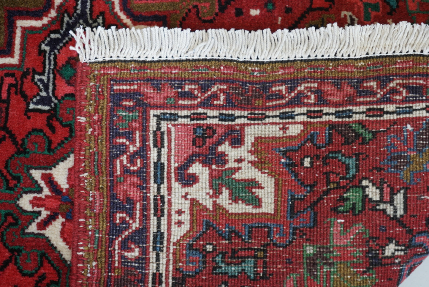 Persian Ahar Red Wool Geometric Rug | Handmade | 105 x 82 cm