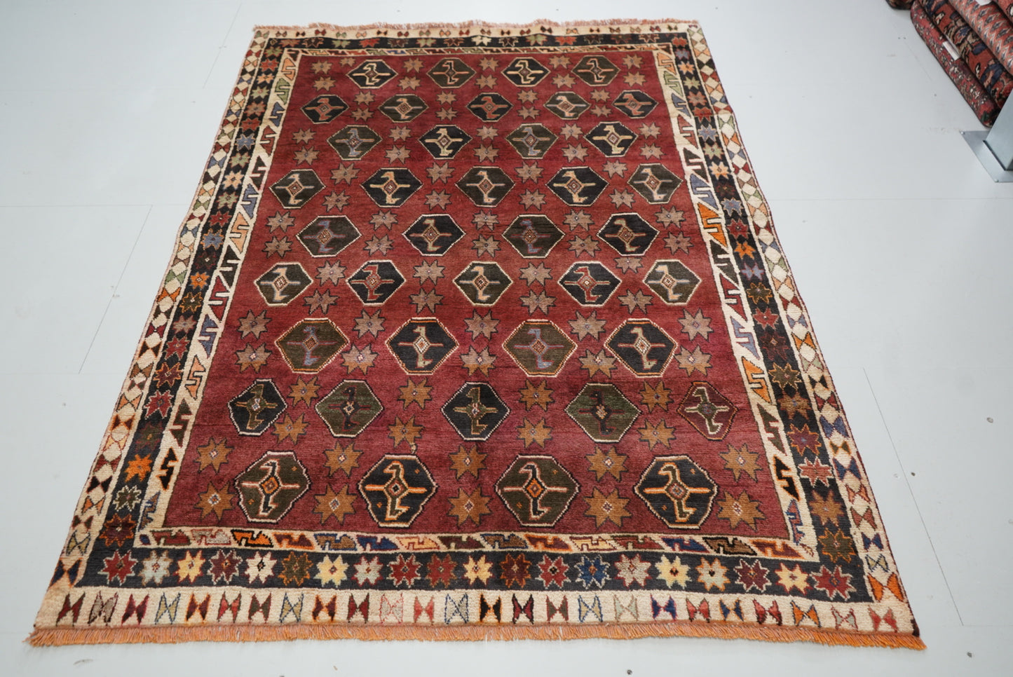 Vintage Persian Lori Red Wool Rug | Handmade | 220 x 159 cm