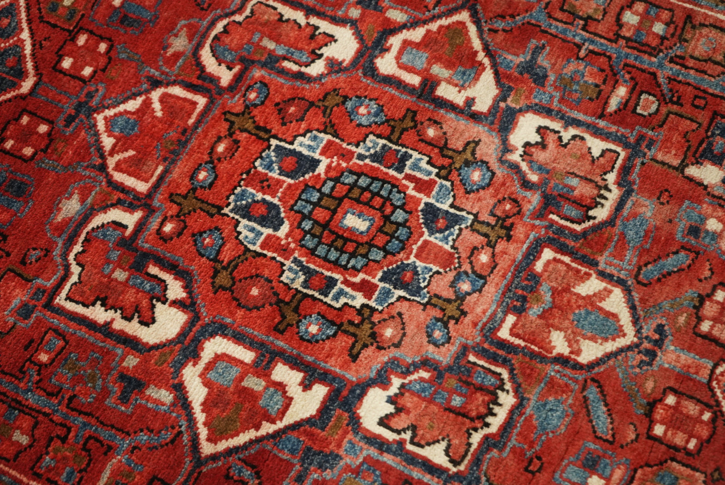 Vintage Persian Ahar Red Wool Runner Rug | Handmade | 340 x 110 cm