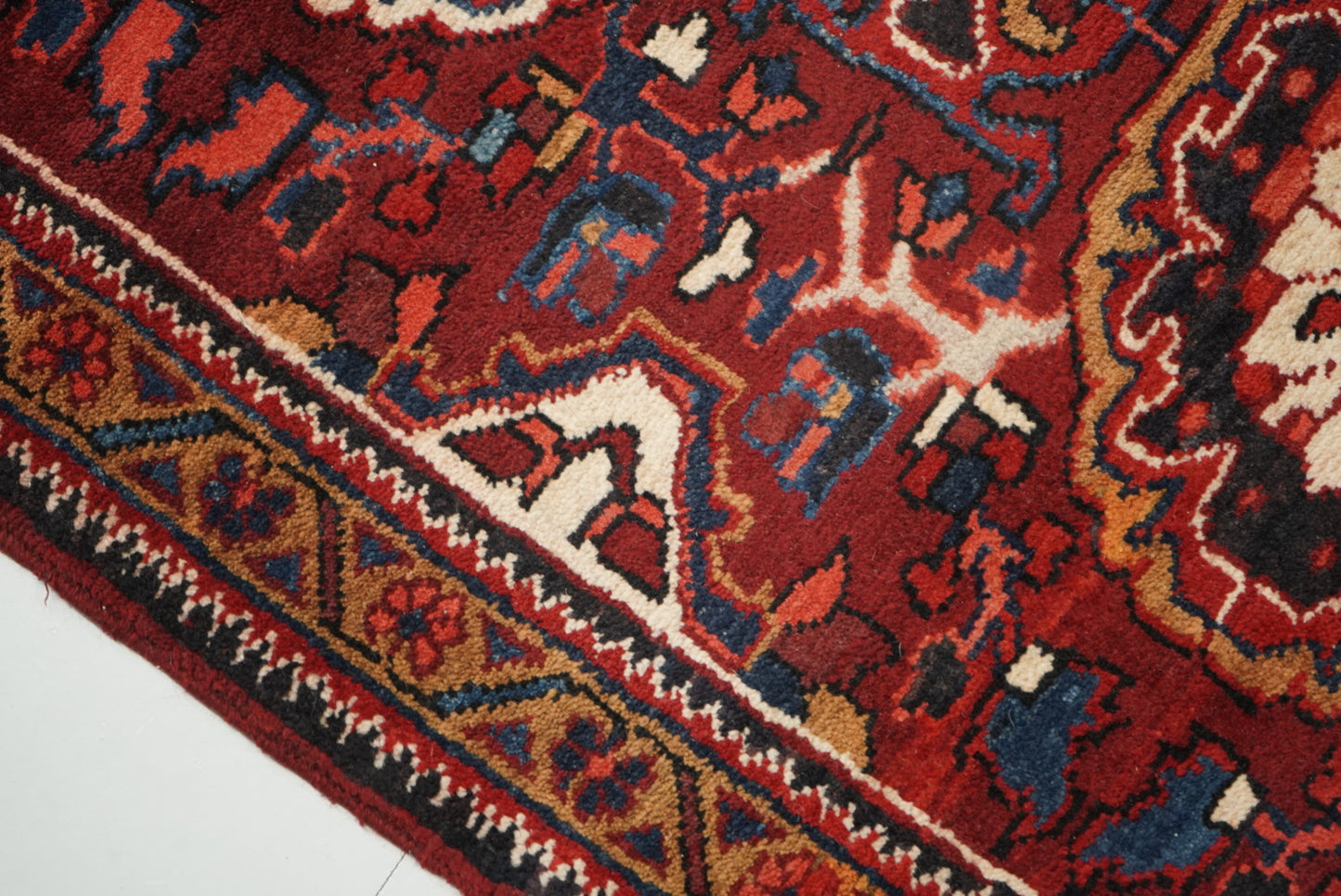 Handmade Vintage Wool Runner Rug Traditional Medallion Hallway Carpet 208 x 86 cm