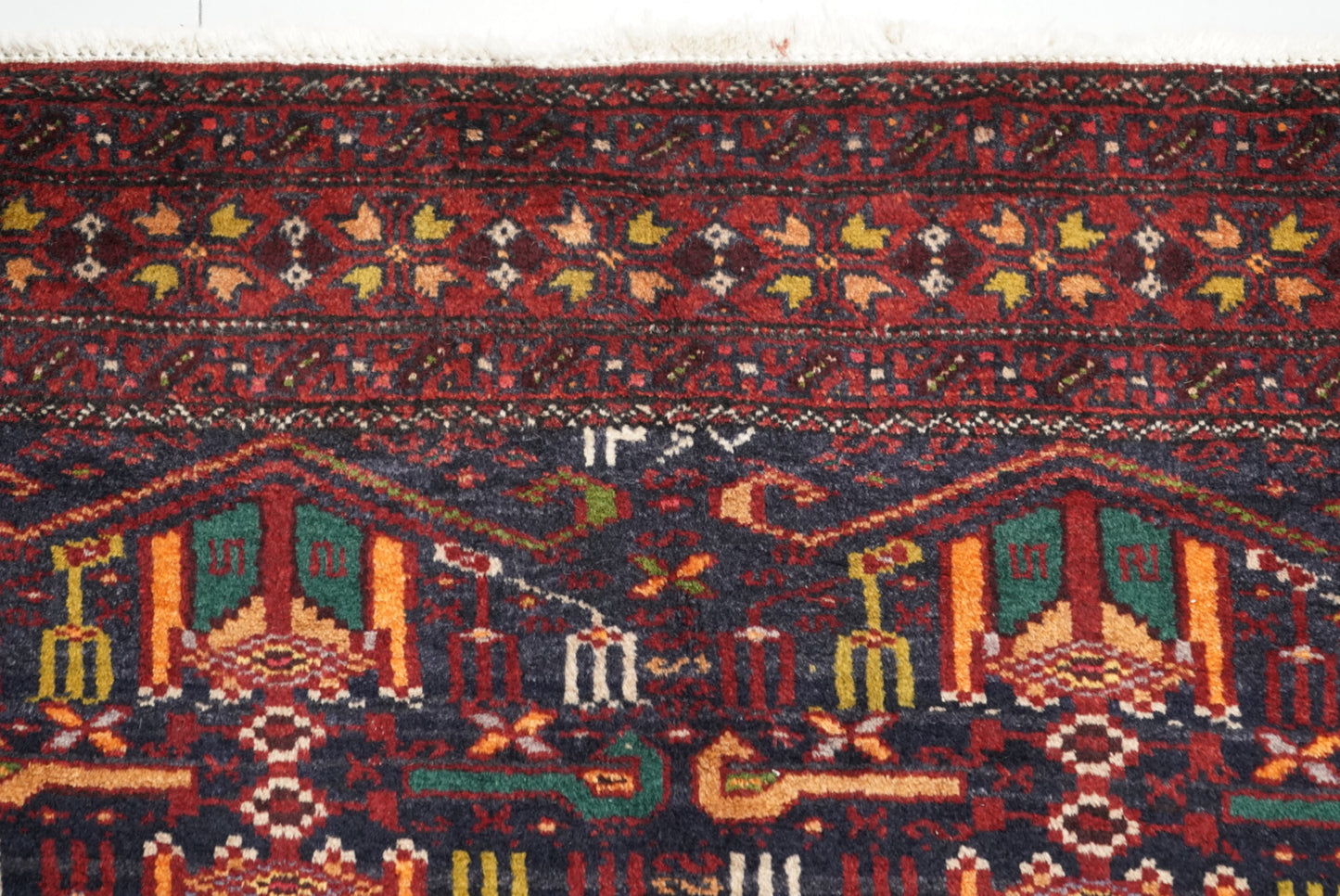 Handmade Vintage Tribal Runner Rug 180 x 98 cm Wool Carpet